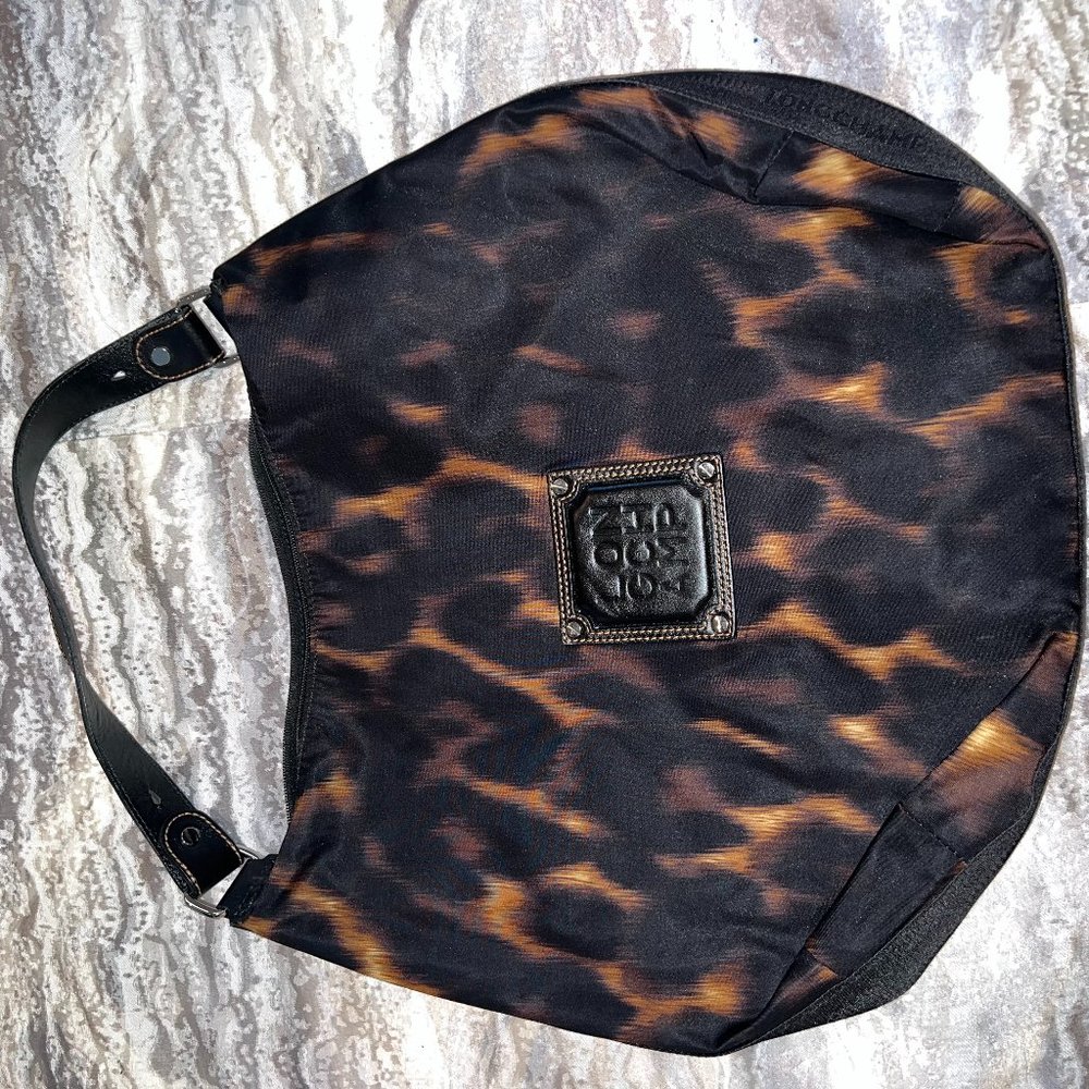 Longchamp Cheetah Print Nylon Hobo Bag